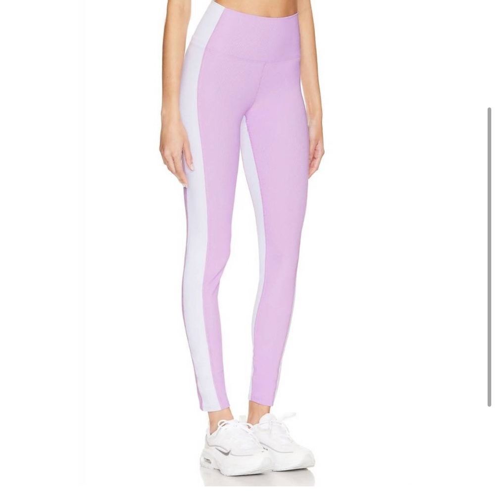 NWT Beach Riot Color-Block Legging Orchid Bloom Purple White- Size XS